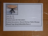 3x rond eetkamertafelblad, mangohout - afbeelding 5 van  6