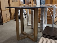 3x ronde eetkamertafel met marmerenblad zwart - afbeelding 2 van  5