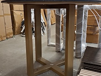 3x ronde eetkamertafel met marmerenblad zwart - afbeelding 3 van  5