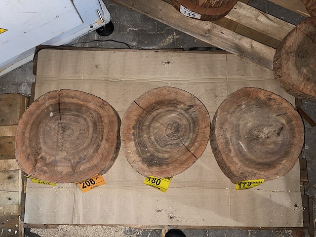 3x rosewood schijven, dikte 60-80mm, ø 400mm - afbeelding 2 van  2