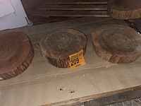 3x rosewood schijven, dikte 80mm, ø 300-400mm - afbeelding 1 van  2