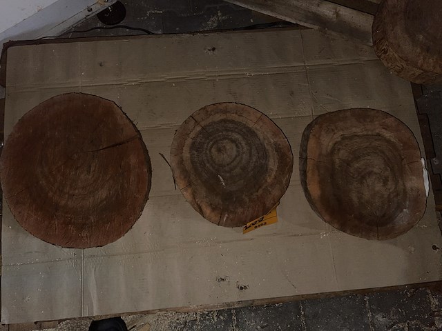 3x rosewood schijven, dikte 80mm, ø 300-400mm - afbeelding 2 van  2
