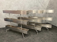 3x rvs verrijdbare divider/ plantenbak