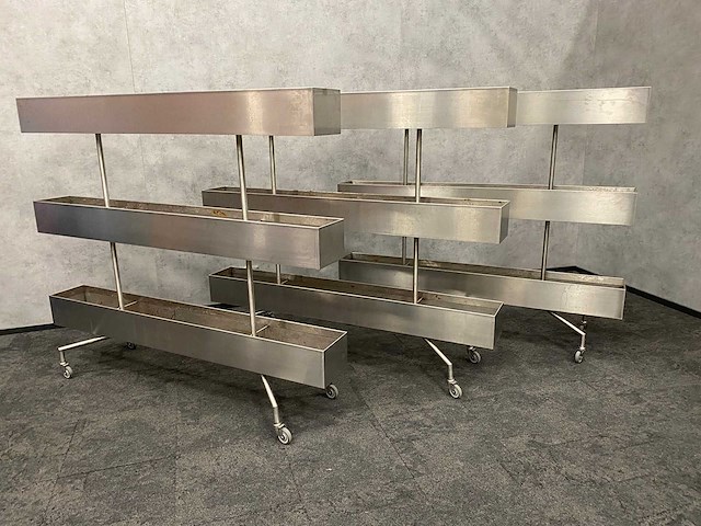 3x rvs verrijdbare divider/ plantenbak - afbeelding 2 van  2