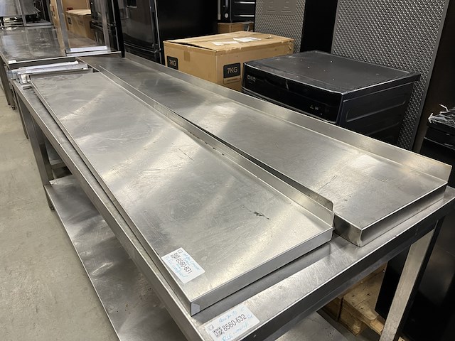 3x rvs wandplank (2x 140 cm, 1x 200 cm) - afbeelding 1 van  4