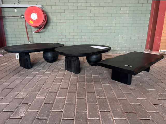 3x salontafels , woood, zwart - afbeelding 1 van  3