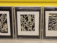 3x schilderijen, corneille etsen ingekleurd, pastel compositie - afbeelding 2 van  9