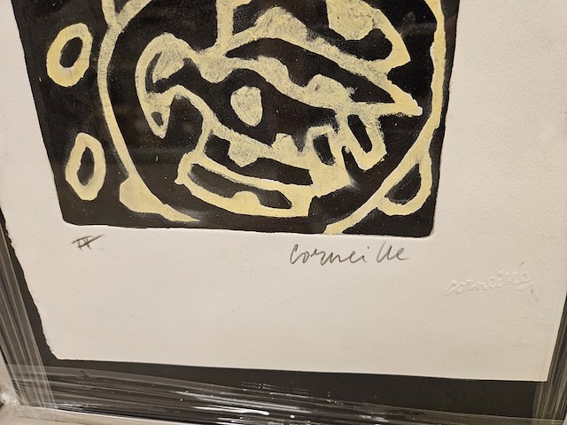 3x schilderijen, corneille etsen ingekleurd, pastel compositie - afbeelding 5 van  9