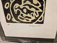 3x schilderijen, corneille etsen ingekleurd, pastel compositie - afbeelding 5 van  9