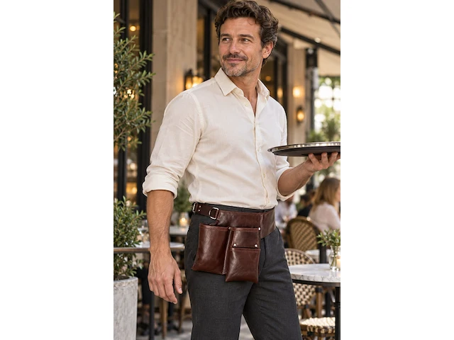 3x served with style gastro gear riemholsters, bruin - afbeelding 5 van  5