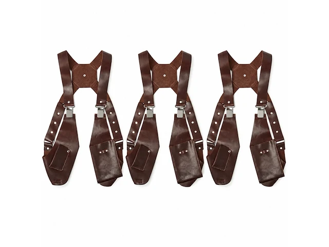 3x served with style gastro gear schouderholsters, bruin - afbeelding 1 van  5