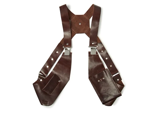 3x served with style gastro gear schouderholsters, bruin - afbeelding 2 van  5