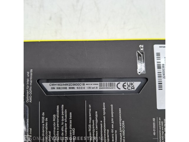 3x set a 2x geheugenkaart corsair, vengeance rgb pro sl 2x 8gb 3200mhz - afbeelding 5 van  6