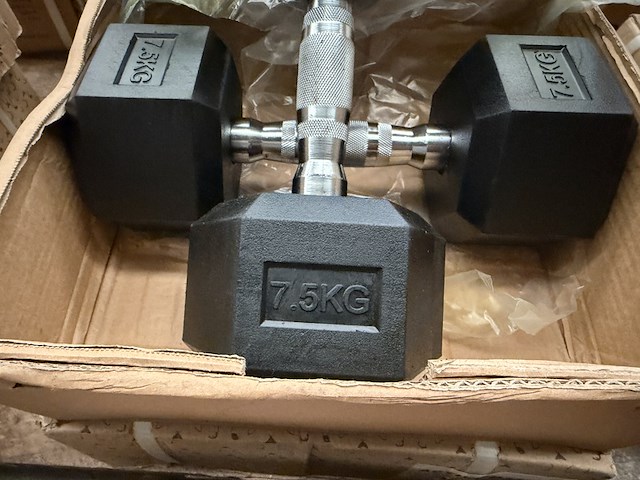 3x set van 2 dumbbells van 7,5 kg active panther - afbeelding 3 van  5