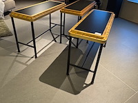 3x sidetable, leolux, ace console, zwart/goud - afbeelding 1 van  6