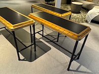 3x sidetable, leolux, ace console, zwart/goud - afbeelding 5 van  6