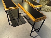3x sidetable, leolux, ace console, zwart/goud - afbeelding 6 van  6