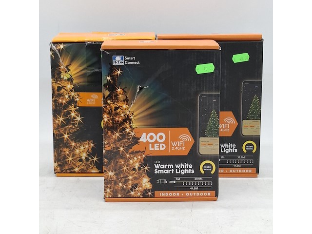 3x slinger met ledlampjes, lsc smart connect, warm white smart lights - afbeelding 1 van  5