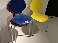 3x stoel danform, roze, blauw en geel - afbeelding 4 van  4