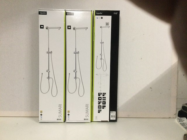 3x stortdouche zonder grote doucheplaat, aqua su, sumari, chroom - afbeelding 1 van  2