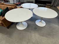 3x tafel, wit, rond - afbeelding 1 van  5