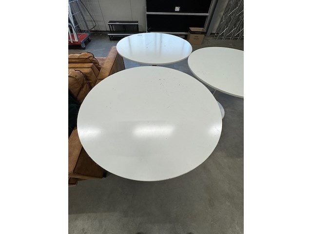 3x tafel, wit, rond - afbeelding 4 van  5