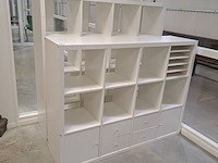 3x vakkenkast en 1x dossierladekast o.a. ikea, wit en zwart - afbeelding 1 van  5