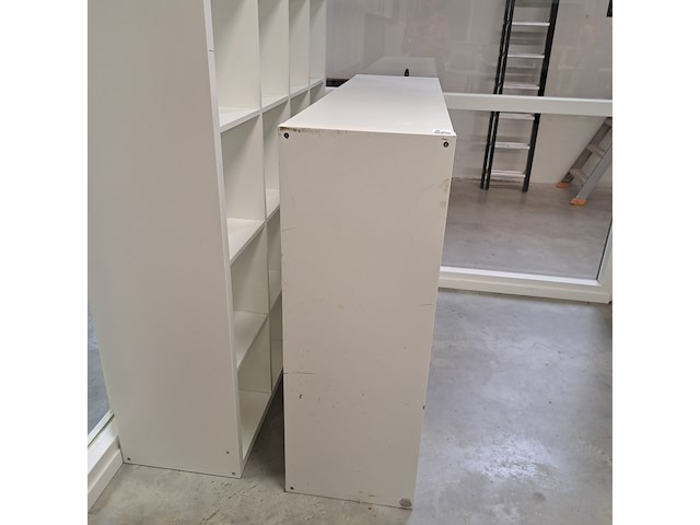 3x vakkenkast en 1x dossierladekast o.a. ikea, wit en zwart - afbeelding 3 van  5