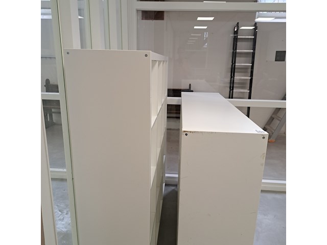 3x vakkenkast en 1x dossierladekast o.a. ikea, wit en zwart - afbeelding 4 van  5