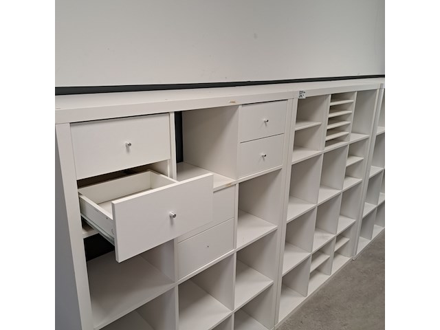 3x vakkenkast ikea, kallax, wit - afbeelding 2 van  5