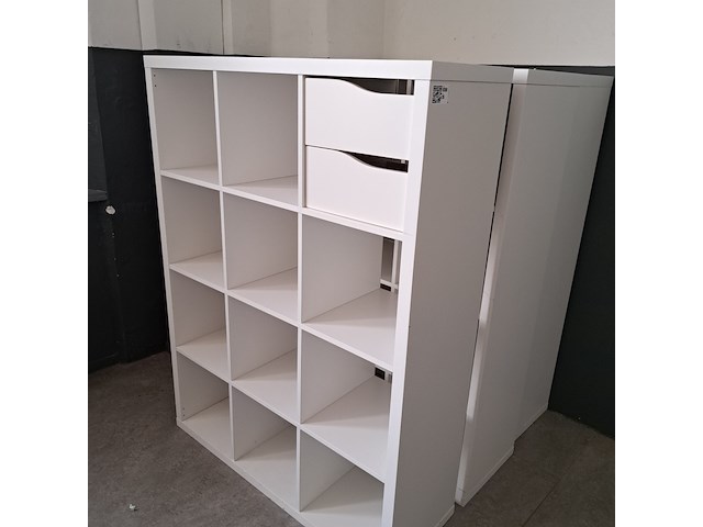 3x vakkenkast ikea, kallax, wit - afbeelding 2 van  2