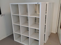 3x vakkenkast ikea, kallax, wit - afbeelding 1 van  5