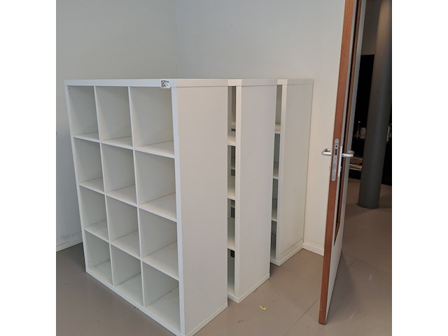 3x vakkenkast ikea, kallax, wit - afbeelding 2 van  5