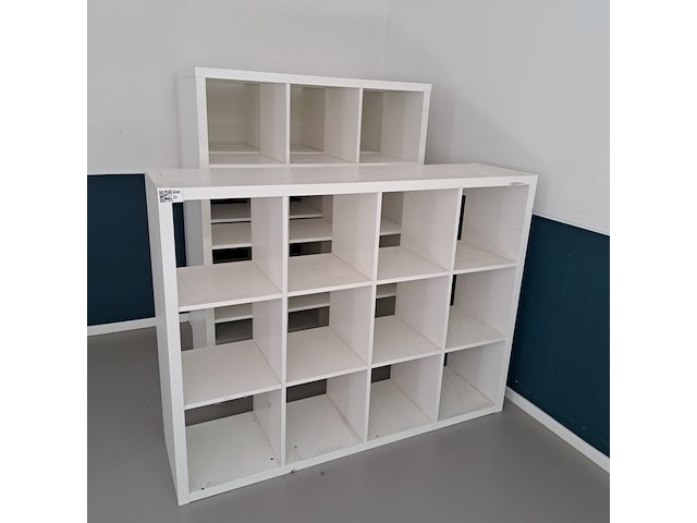 3x vakkenkast ikea, kallax, wit - afbeelding 1 van  6