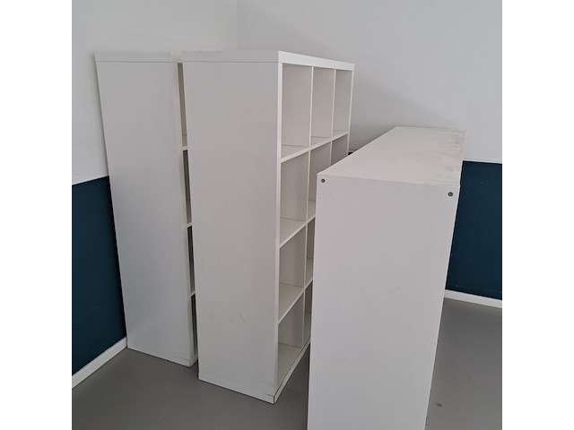 3x vakkenkast ikea, kallax, wit - afbeelding 2 van  6