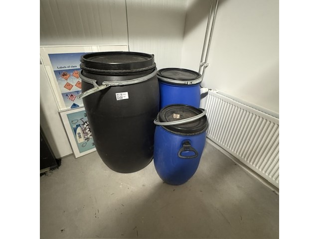 3x vat met klemdeksel, blauw - afbeelding 1 van  1