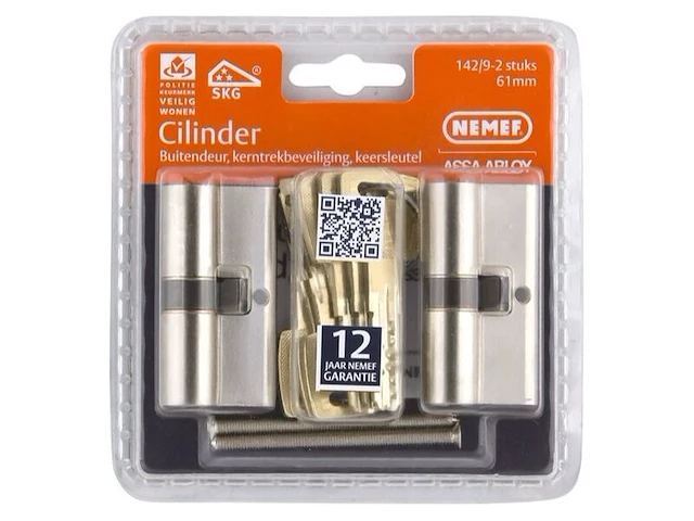 3x veiligheidscilinder, nemef, nf4, 2 gelijksluitende cilinders, 6 sleutels - afbeelding 1 van  3