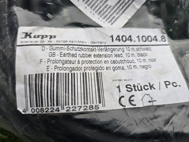3x verlengkabel kopp, zwart - afbeelding 2 van  2