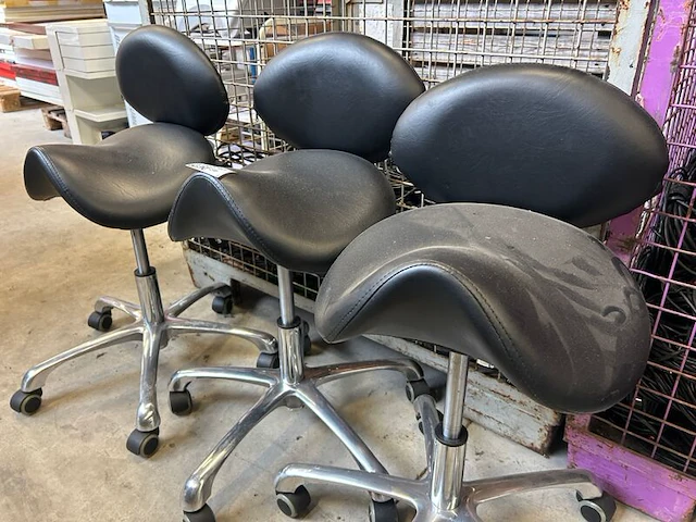 3x verrijdbare kruk met rugleuning - afbeelding 5 van  5