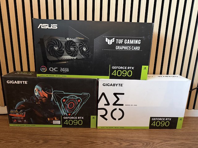 3x videokaart, asus & gigabyte, geforce rtx 4090 - afbeelding 1 van  15