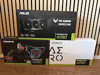 3x videokaart, asus & gigabyte, geforce rtx 4090
