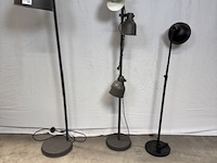 3x vloerlamp ikea, hektar en skurup, antraciet en zwart - afbeelding 1 van  10