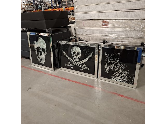 3x wall art glas, ambia - afbeelding 1 van  4