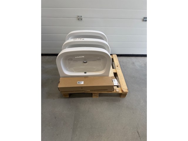 3x wastafel en 2x planchet geberit/wisa, basic 300, wit - afbeelding 1 van  4