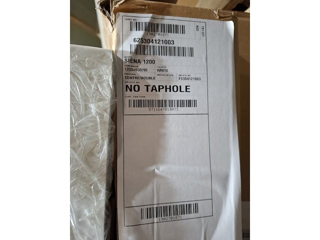 3x wastafel sienna 1200, glans wit - afbeelding 9 van  9