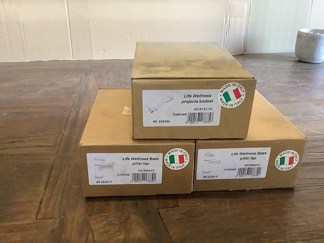 3x wastafelkranen, 253519, chroom - afbeelding 1 van  2
