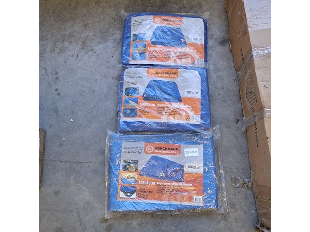 3x waterdicht dekzeil, werckmann, blauw - afbeelding 1 van  4