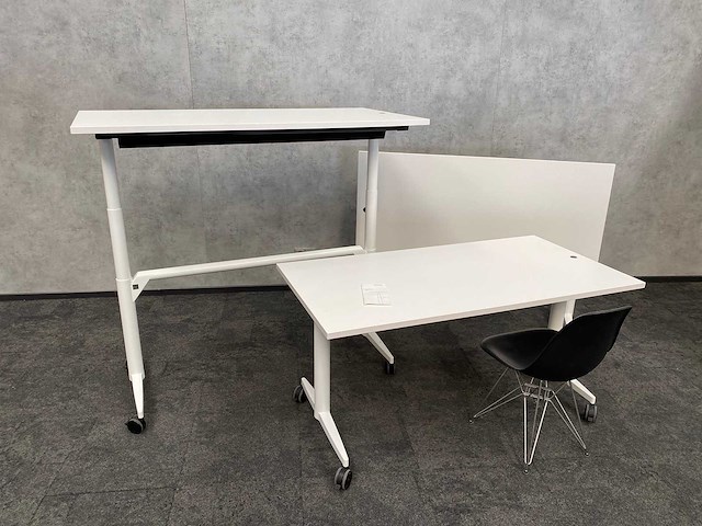 3x wilkahn timetable lift - verrijdbare zit-sta vergadertafel 150x75 - afbeelding 9 van  17