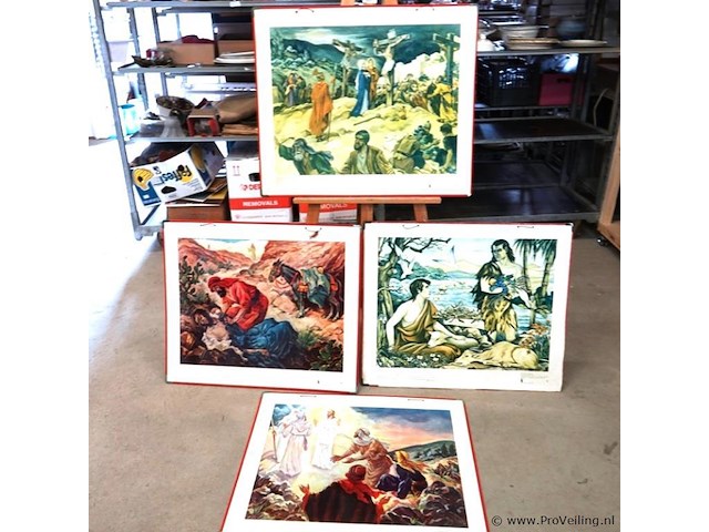 4 bellarminus bijbelplaten uit de jaren 50 - afbeelding 1 van  5