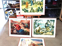 4 bellarminus bijbelplaten uit de jaren 50 - afbeelding 1 van  5